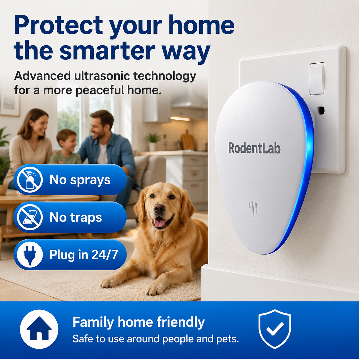 RodentLab UK no sprays family home illustration