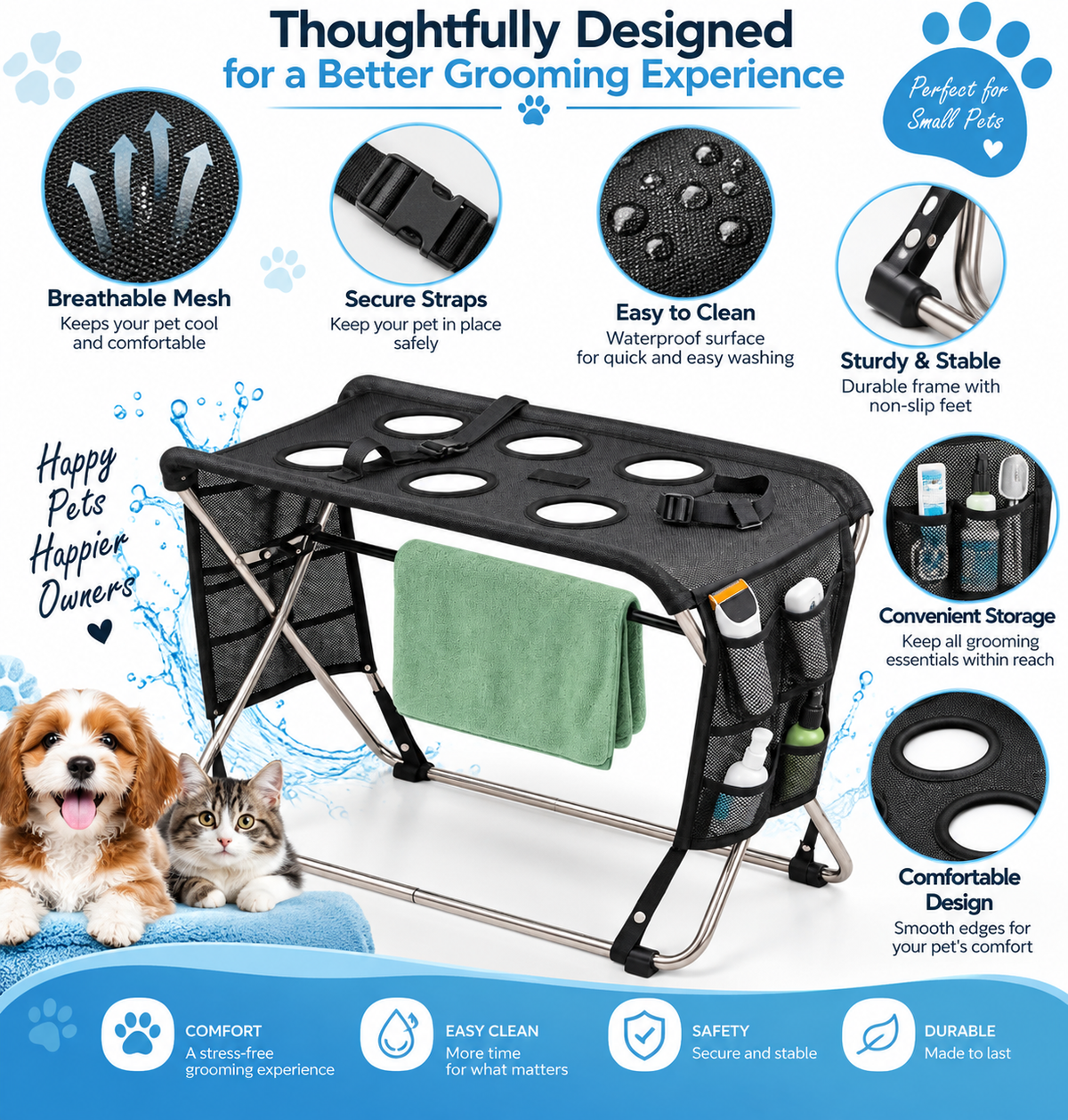 PawSpa pet grooming stand – features