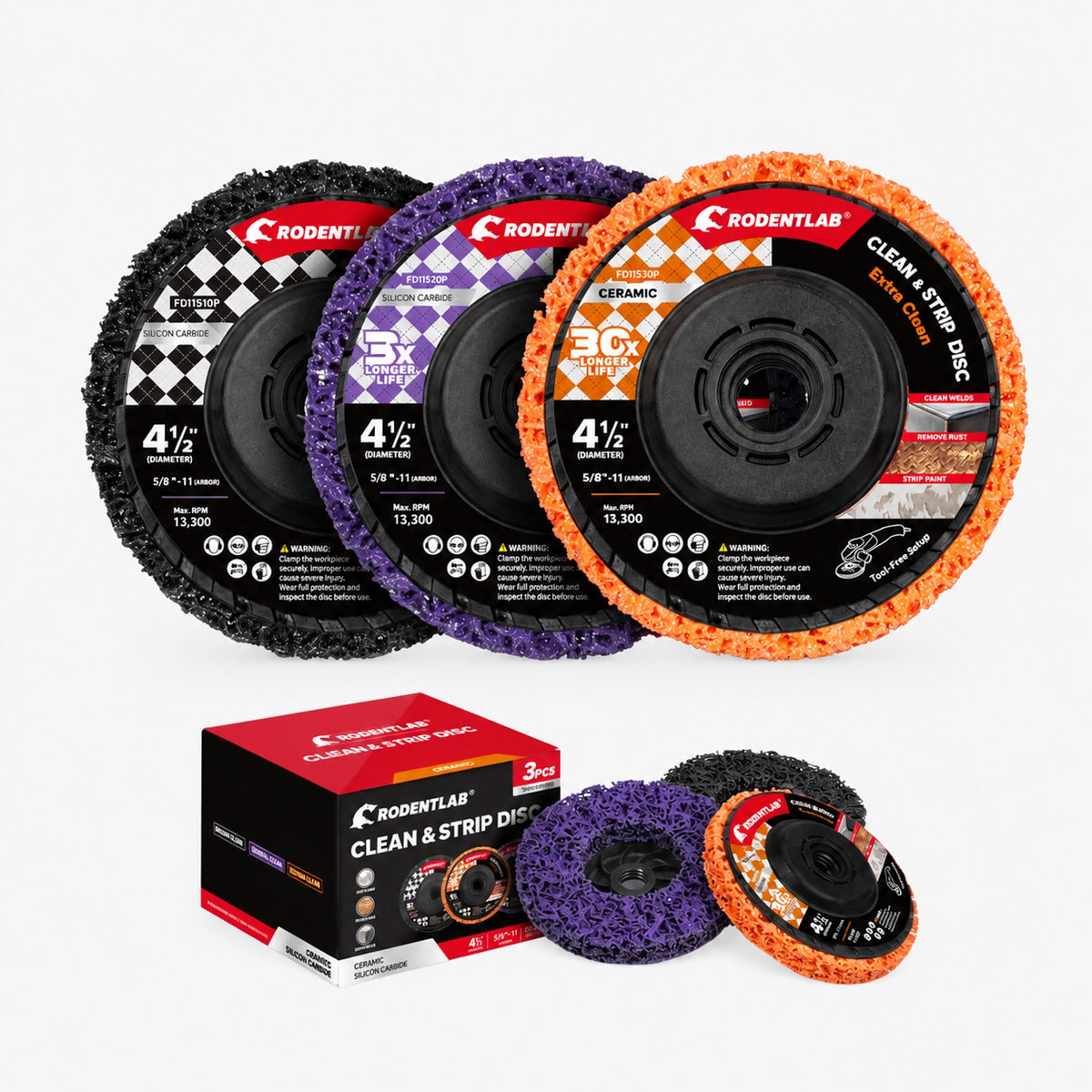 Stripping Discs 4-1/2" Paint & Rust Removal Wheels for Angle Grinder, Clean and Remove Coatings, Scaling, Welds and Oxidation