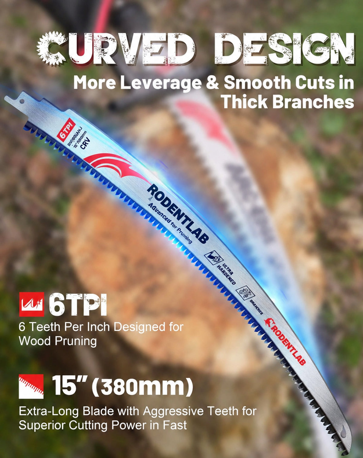 Tree Trimming/Wood Cutting – Japanese Teeth Arc Edge 6 TPI Reciprocating Saw Blade
