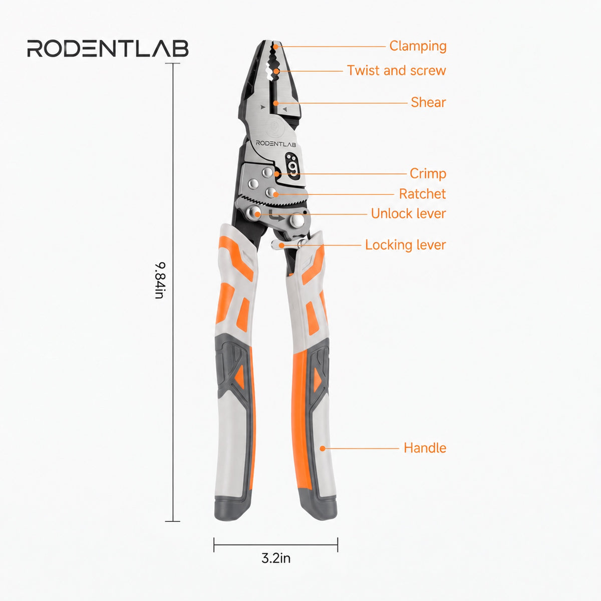 Heavy-Duty Self-Locking Ratchet Grip Pliers