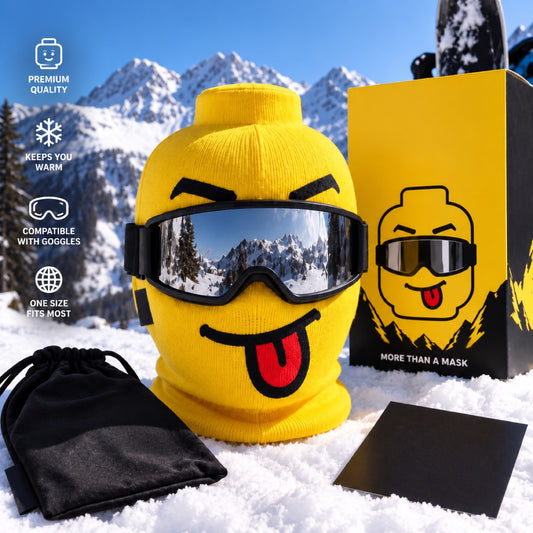 Funny Face Ski Mask — Toy Head Knit Balaclava