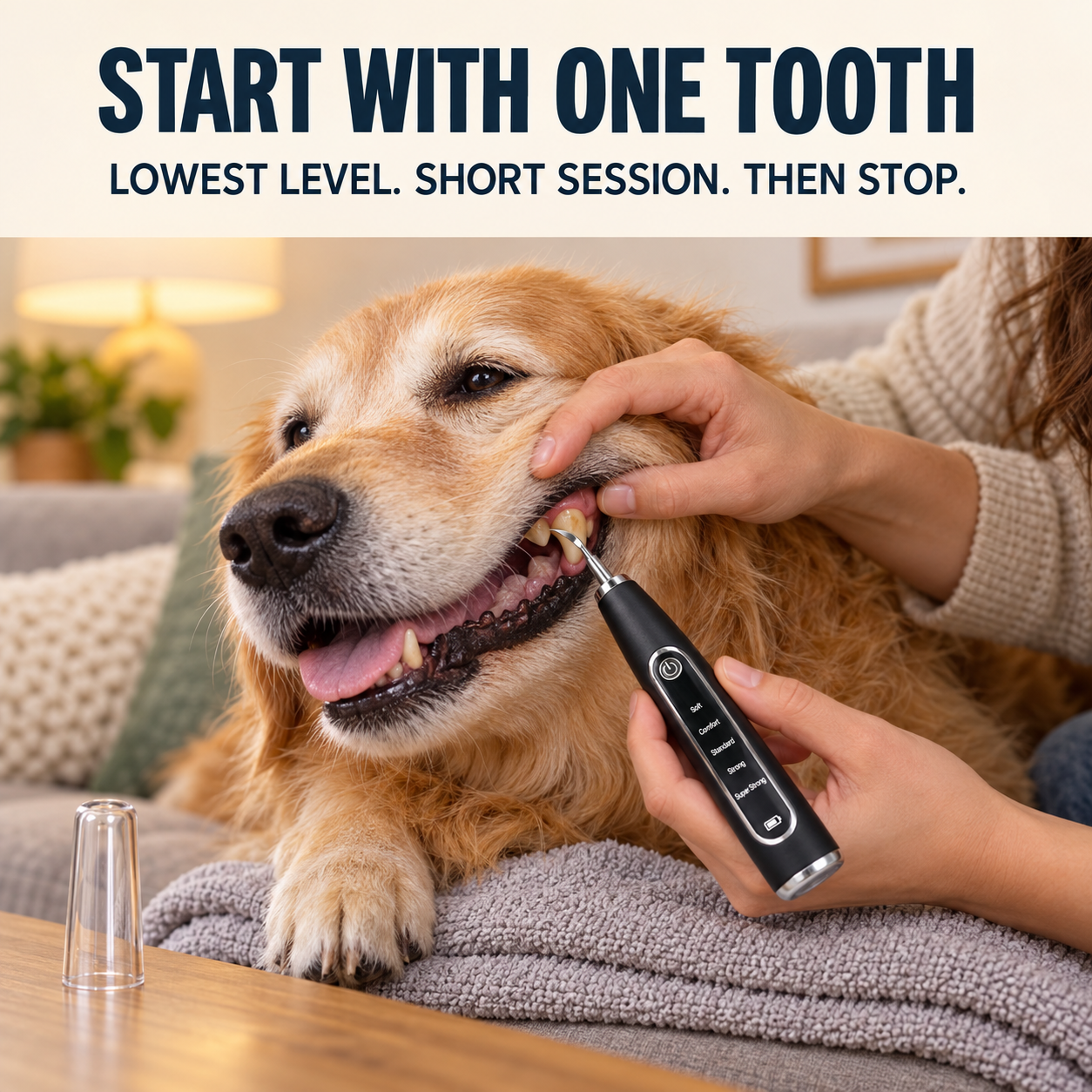 Calm one-tooth RodentLab routine with the transparent cap removed and placed aside