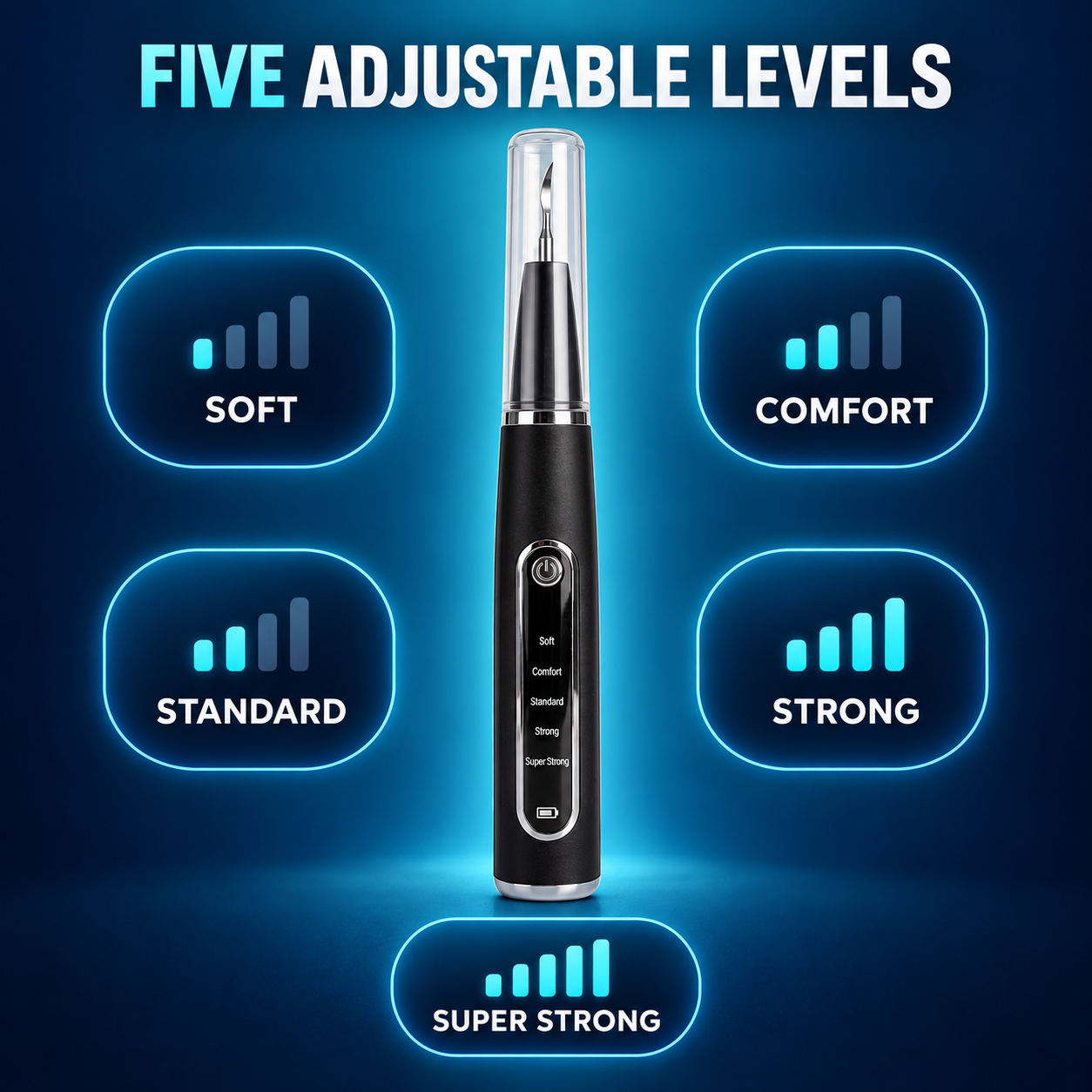 RodentLab dog dental cleaner and its five adjustable levels